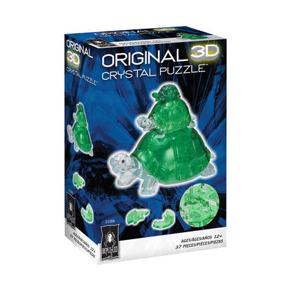 3D Crystal Puzzle - Turtles, Translucent Green - 37 pcs