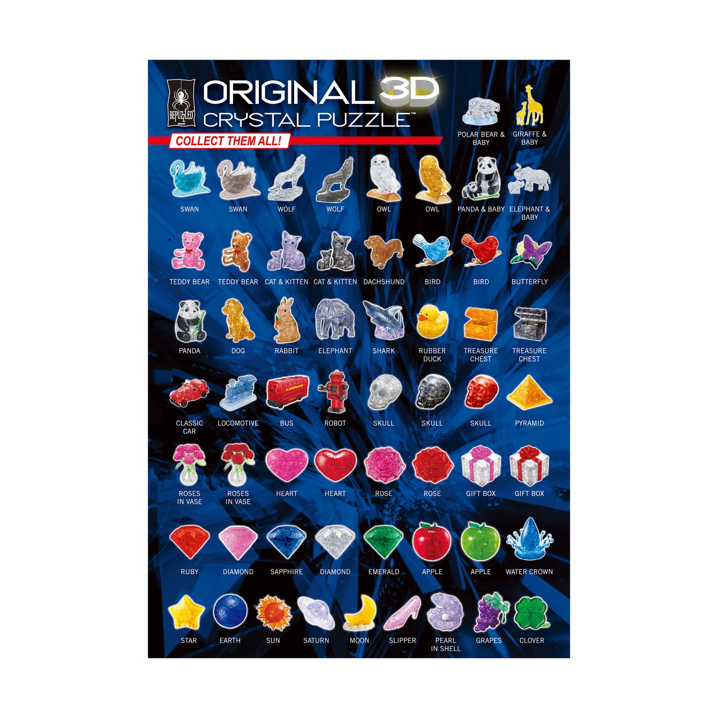 3D Crystal Puzzle - Penguin and Baby: Challenging 43-Piece Set