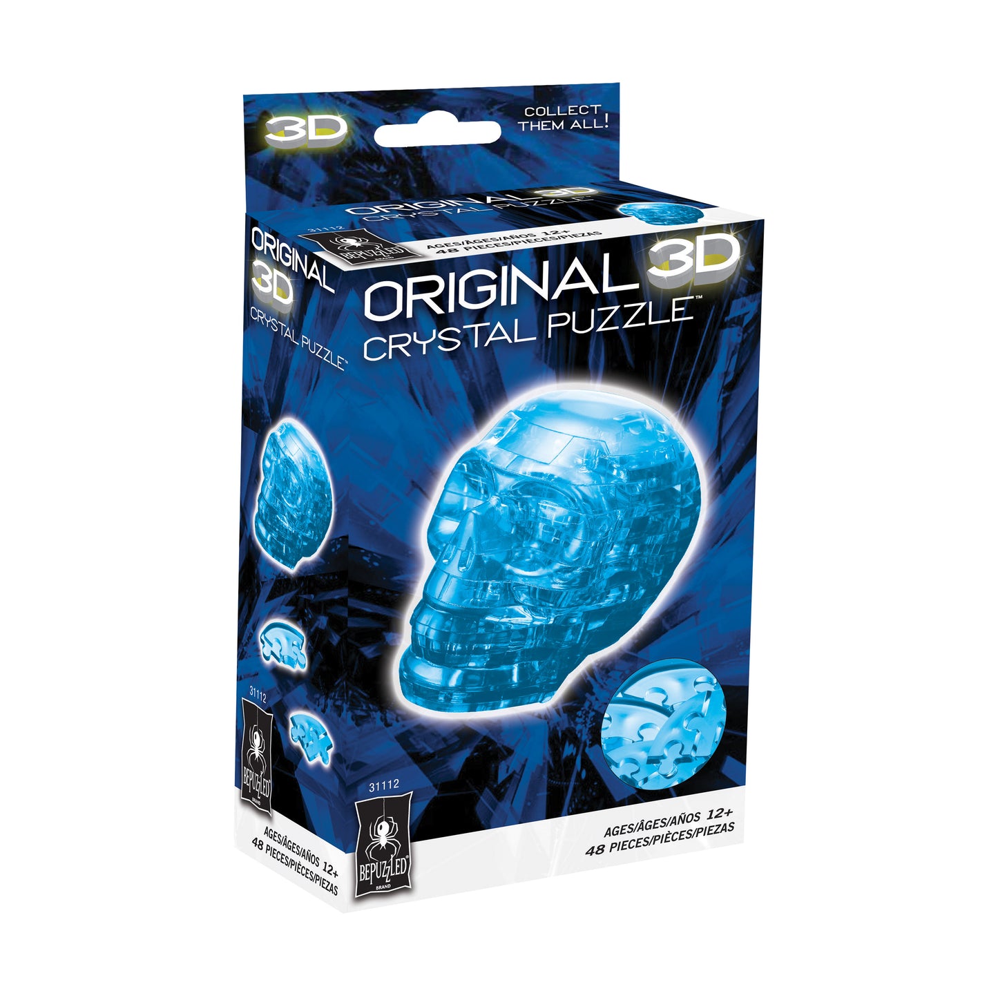 Enigmatic Blue Skull 3D Crystal Puzzle - 48 Pieces