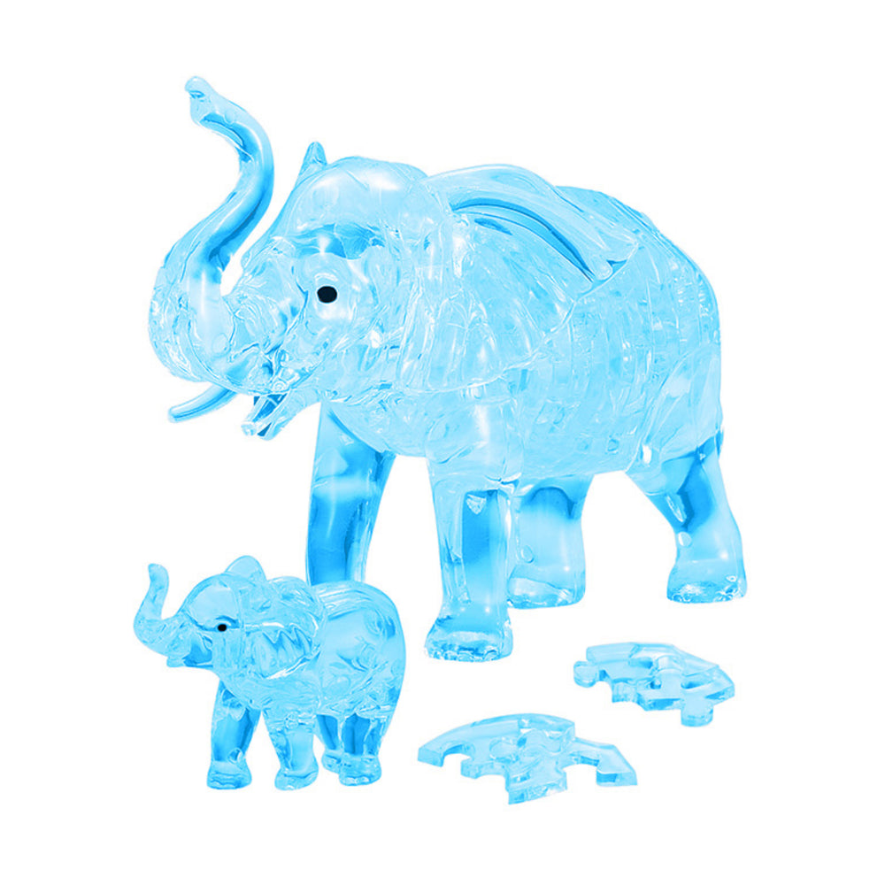 Elephant & Baby Blue 3D Crystal Puzzle - 46 Pcs