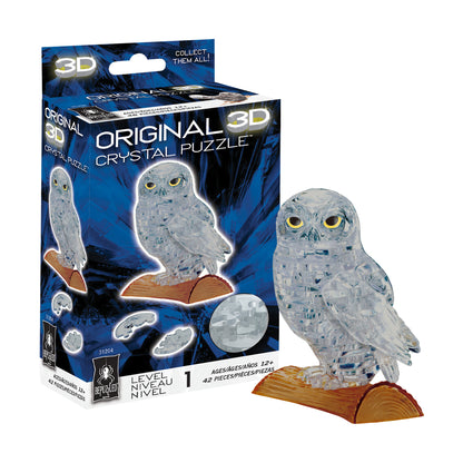 Mystical Grey Owl 3D Crystal Puzzle - 42 Pieces