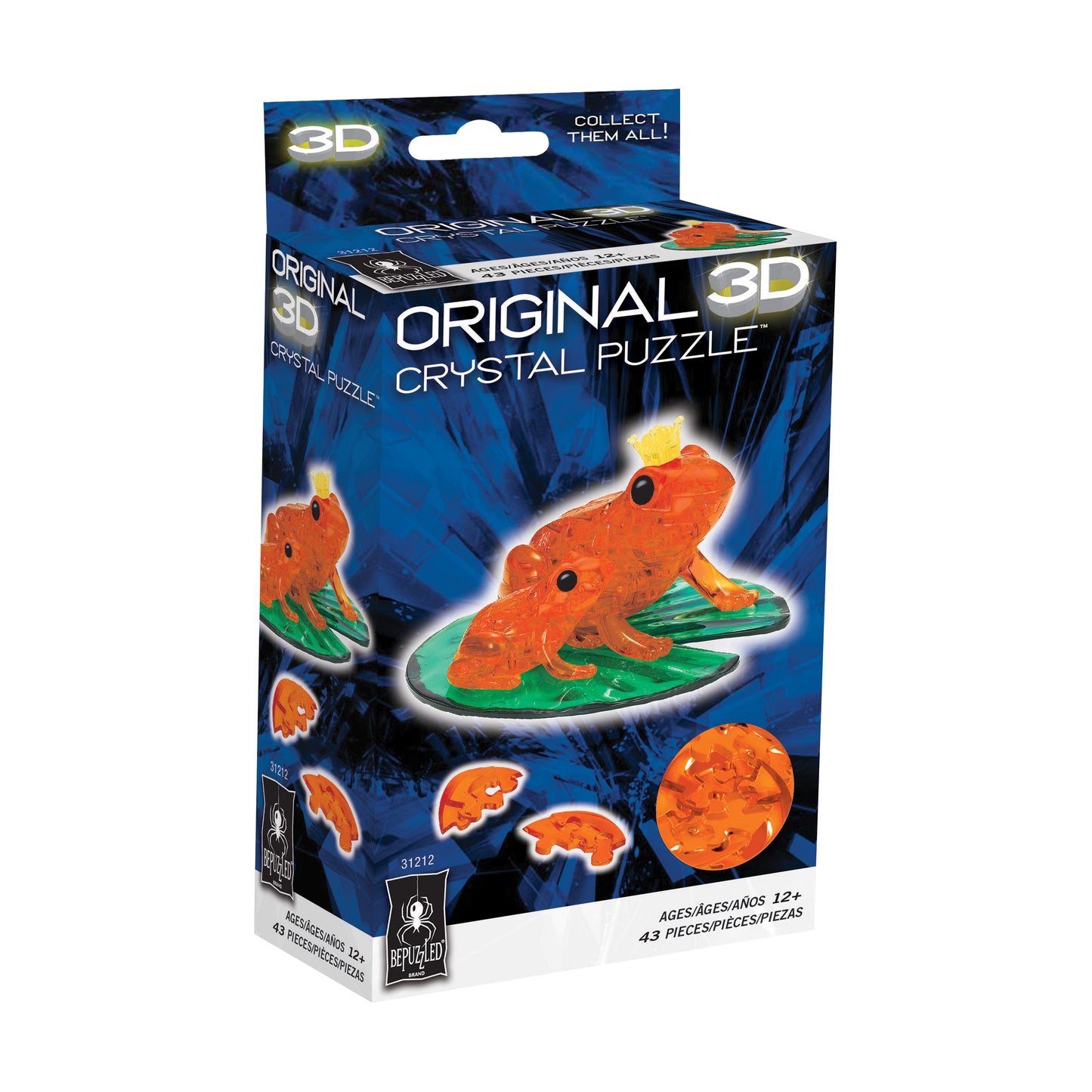 Frog Prince 3D Crystal Puzzle - Vibrant Orange, 43 Pcs