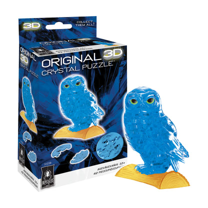 Mystical Blue Owl 3D Crystal Puzzle - 42 Piece Set