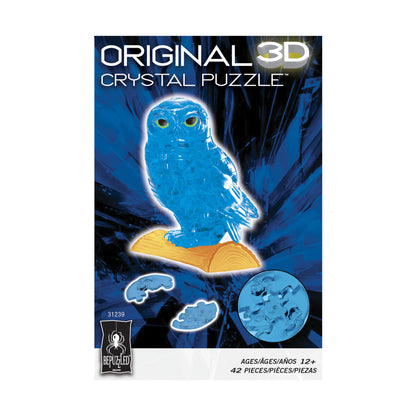 Mystical Blue Owl 3D Crystal Puzzle - 42 Piece Set