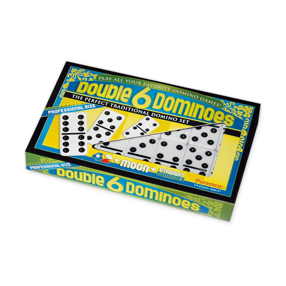 Double 6 Black Dot Dominoes Professional Size Game Set