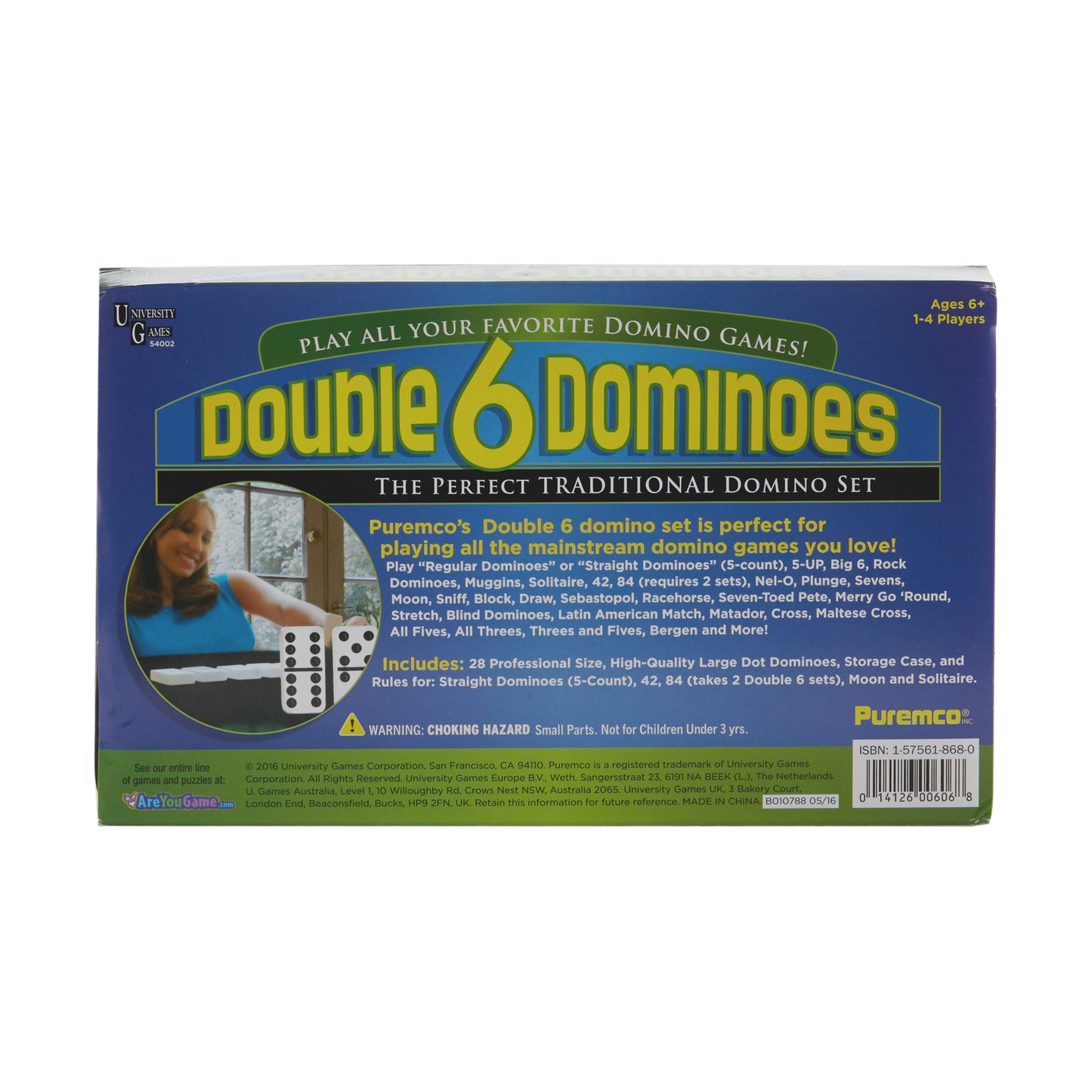 Double 6 Black Dot Dominoes Professional Size Game Set