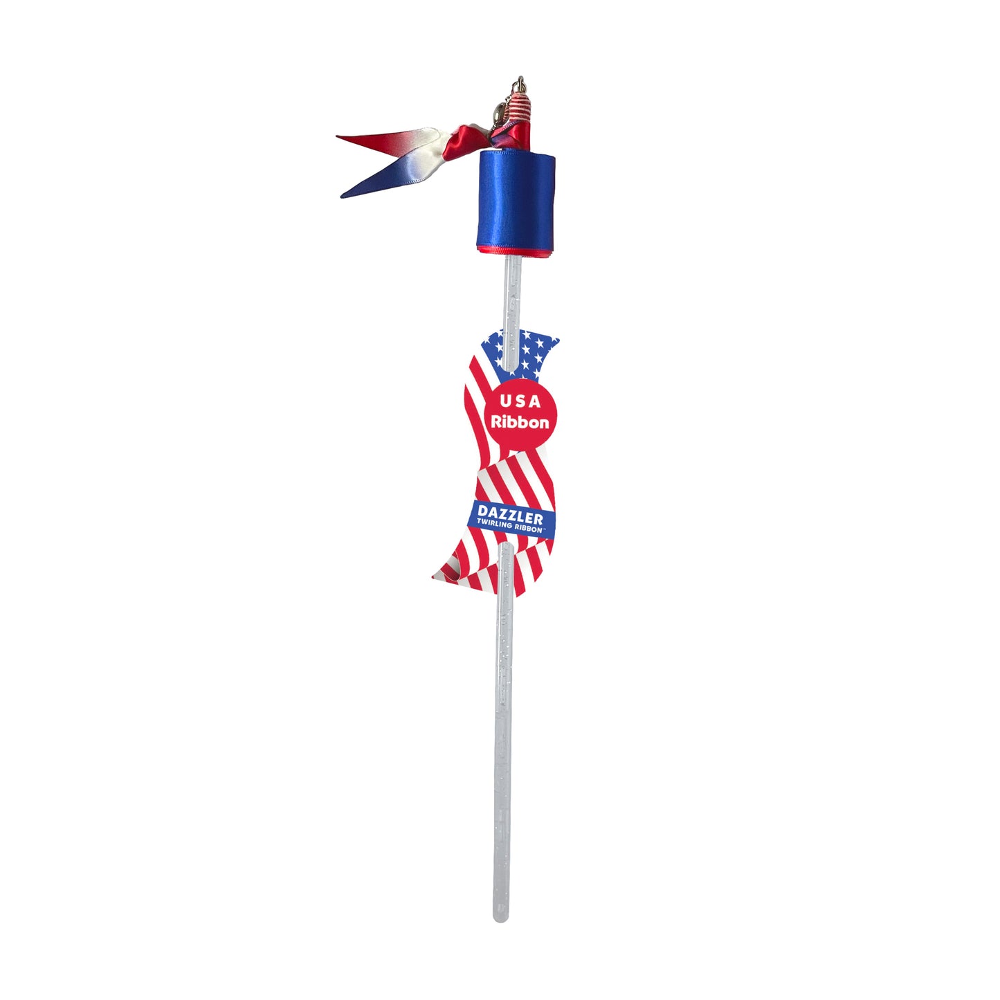 Patriotic USA Dazzler Twirling Ribbon with Glitter Wand