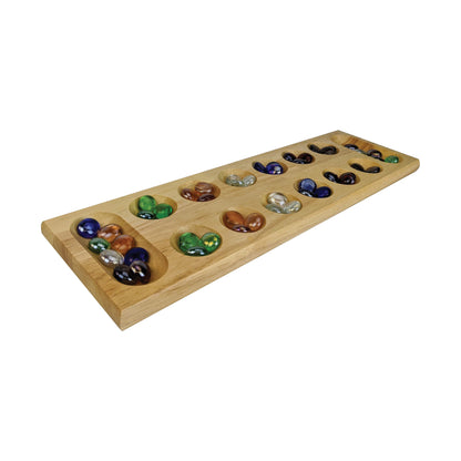 Ancient Strategy Mancala Game with Solid Wood Board