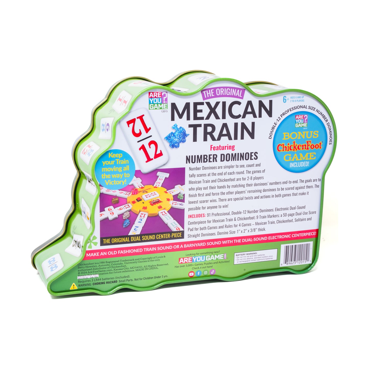 Mexican Train Deluxe Dominoes Set with Bonus Chickenfoot Game