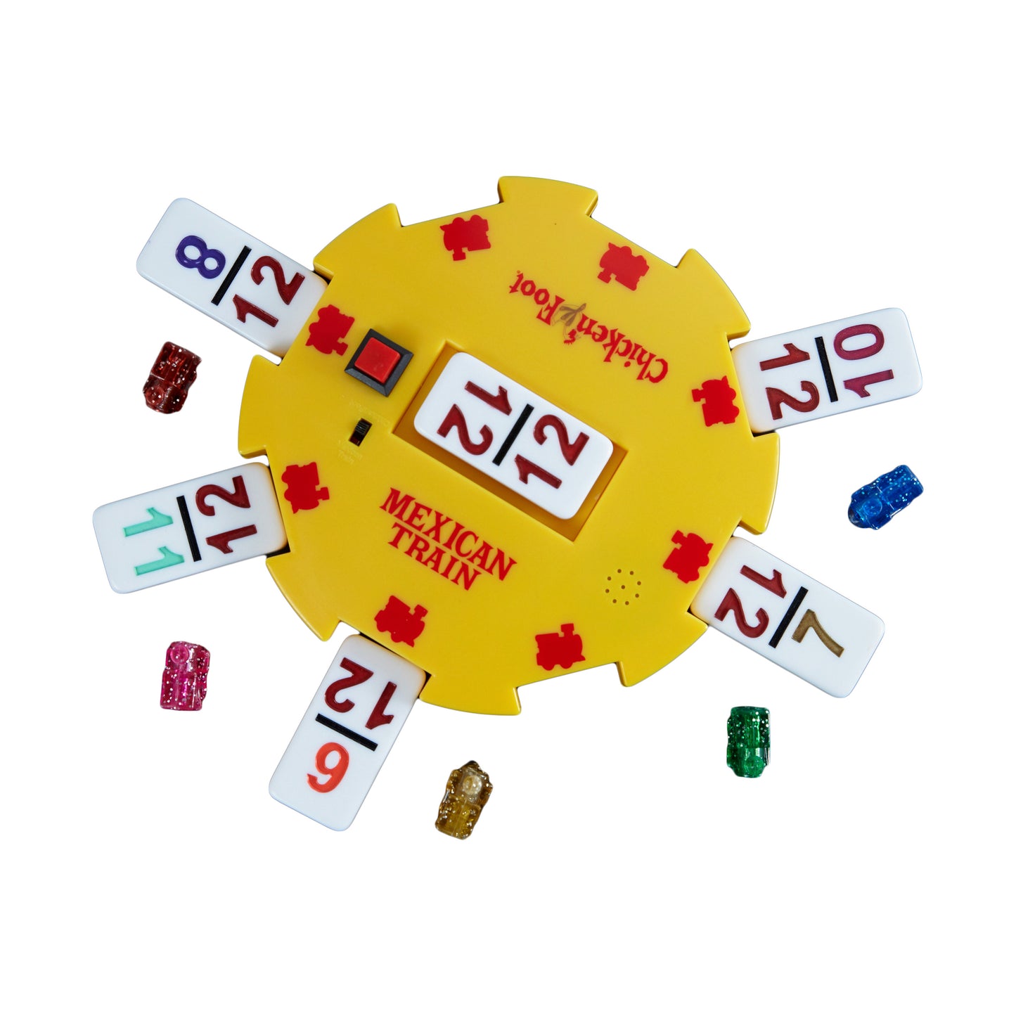 Mexican Train Deluxe Dominoes Set with Bonus Chickenfoot Game