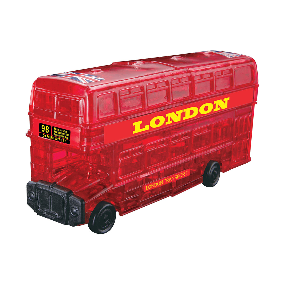 Charming London Bus 3D Crystal Puzzle - Radiant Red, 53 Pieces