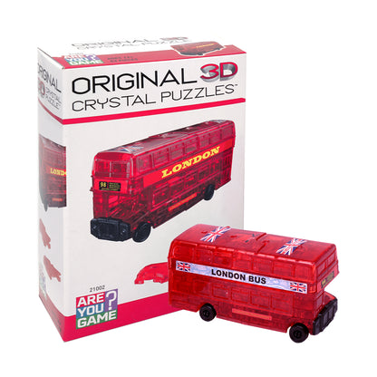 Charming London Bus 3D Crystal Puzzle - Radiant Red, 53 Pieces