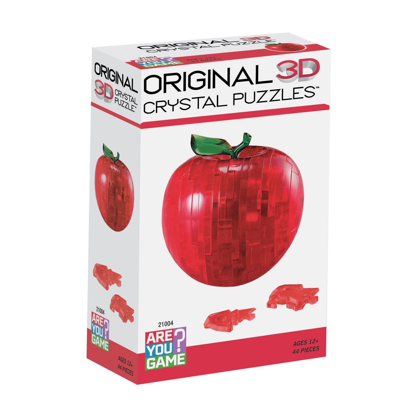 Translucent Red Apple 3D Crystal Puzzle - 44 Pieces