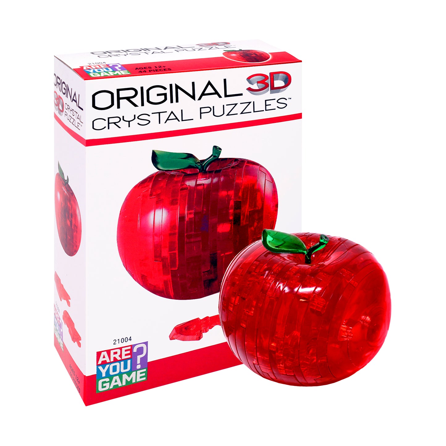 Translucent Red Apple 3D Crystal Puzzle - 44 Pieces