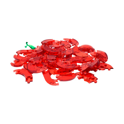 Translucent Red Apple 3D Crystal Puzzle - 44 Pieces