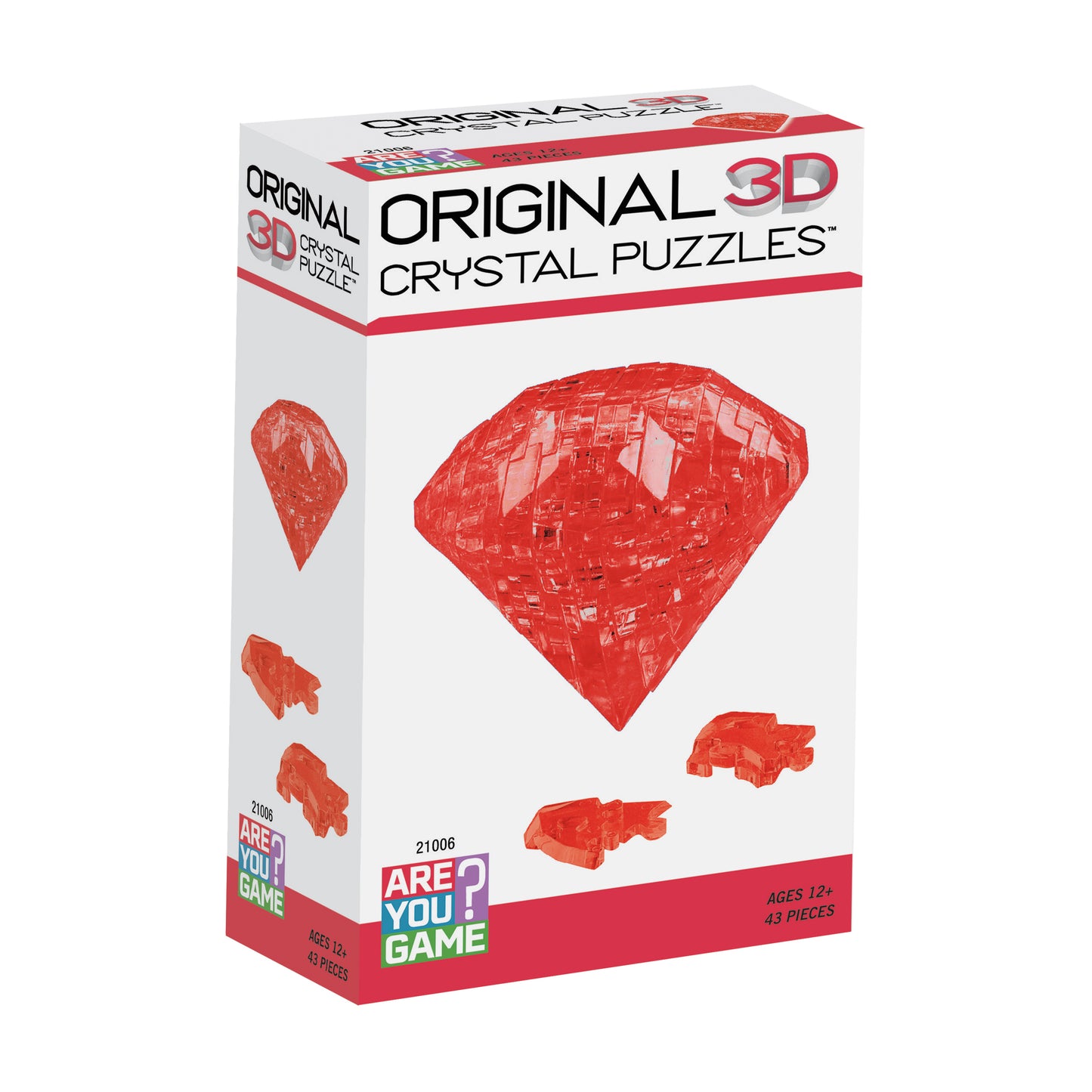 Radiant Ruby 3D Crystal Puzzle - Challenge Your Mind, 43 Pieces