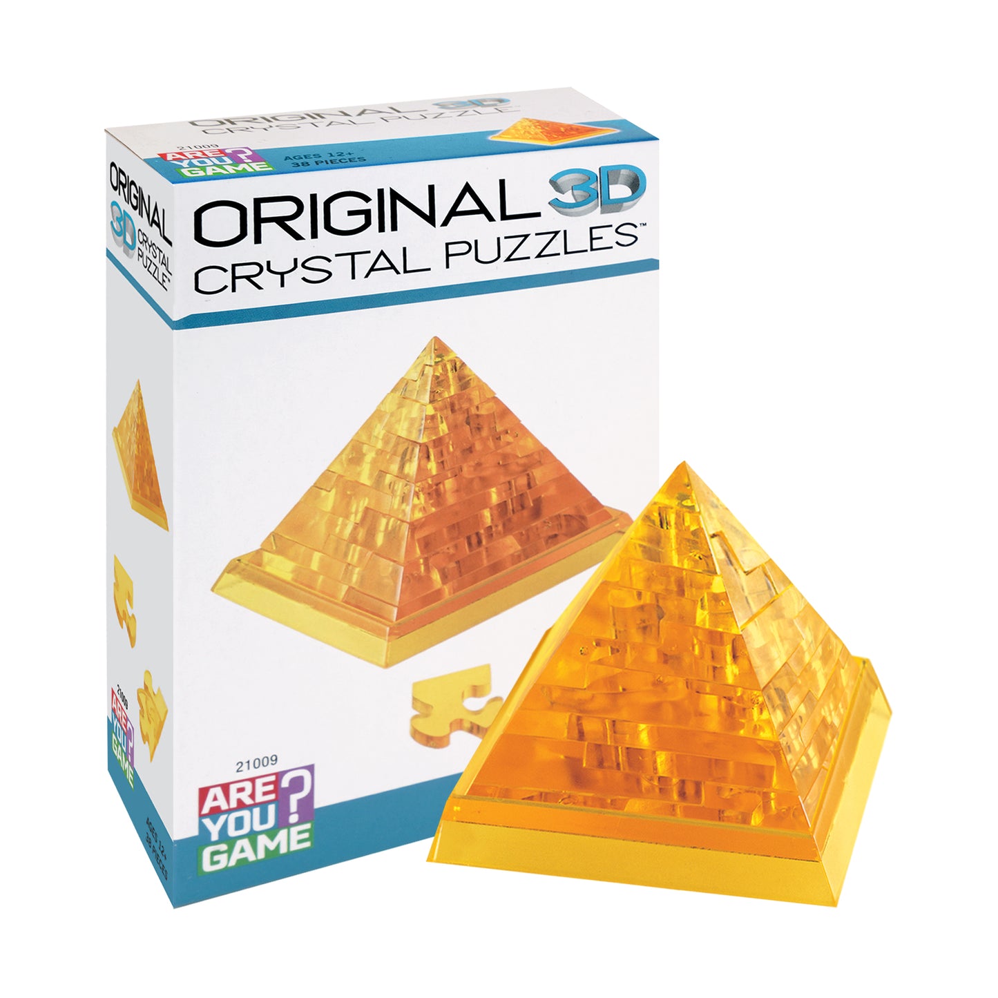 Lustrous Gold 3D Crystal Pyramid Puzzle - 38 Pieces