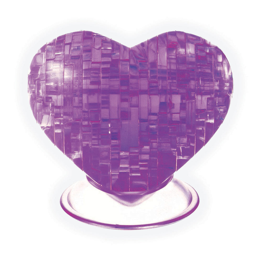 Enchanting Heart-Shaped Purple 3D Crystal Puzzle - 46 Pcs