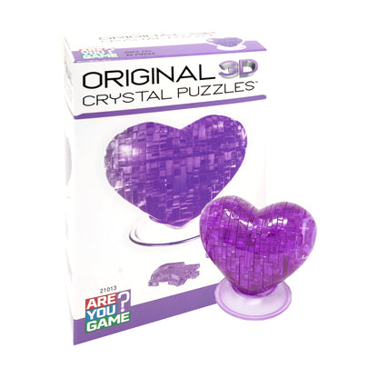 Enchanting Heart-Shaped Purple 3D Crystal Puzzle - 46 Pcs