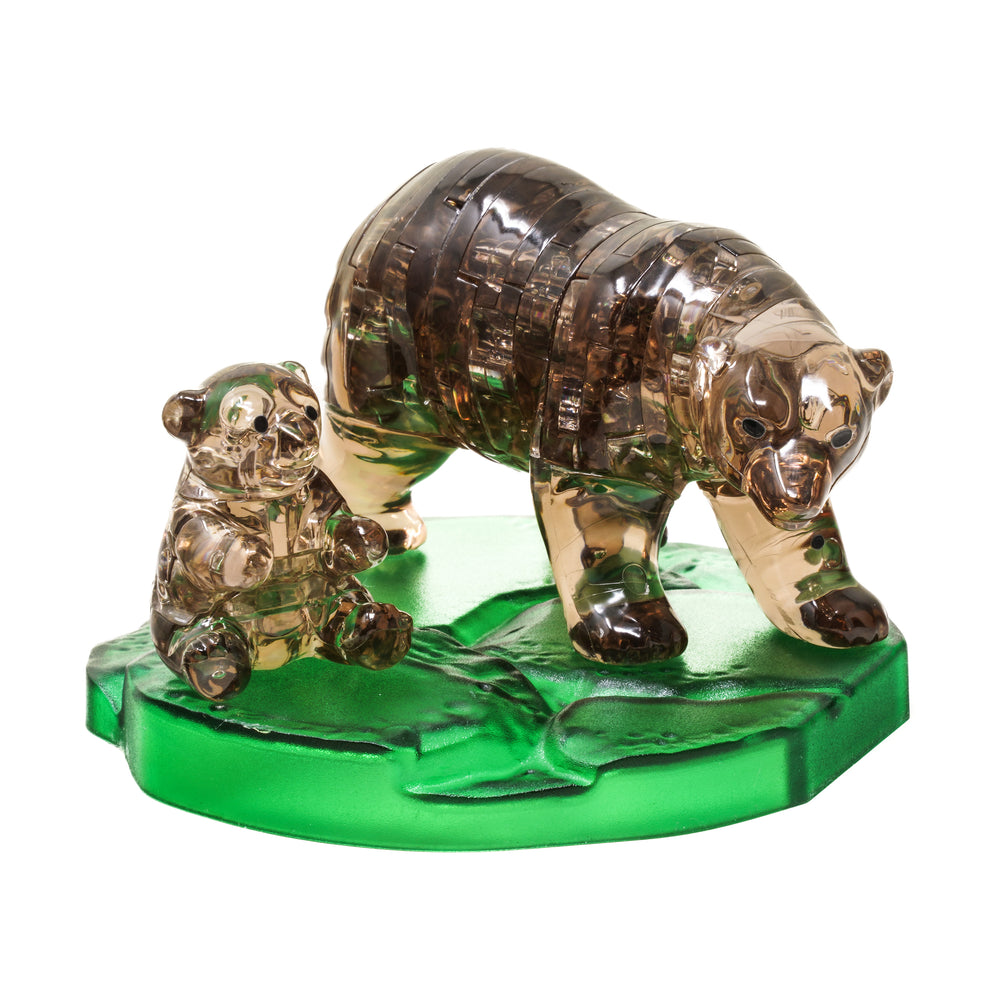 3D Crystal Puzzle - Brown Bear and Baby: Enchanting Wilderness Adventure, 40 Pcs