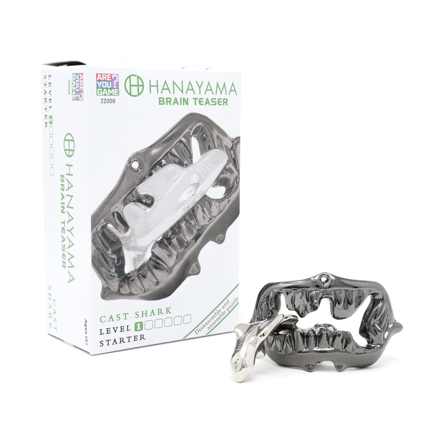 Hanayama Level 1 Cast Metal Shark Puzzle - Brain Teaser