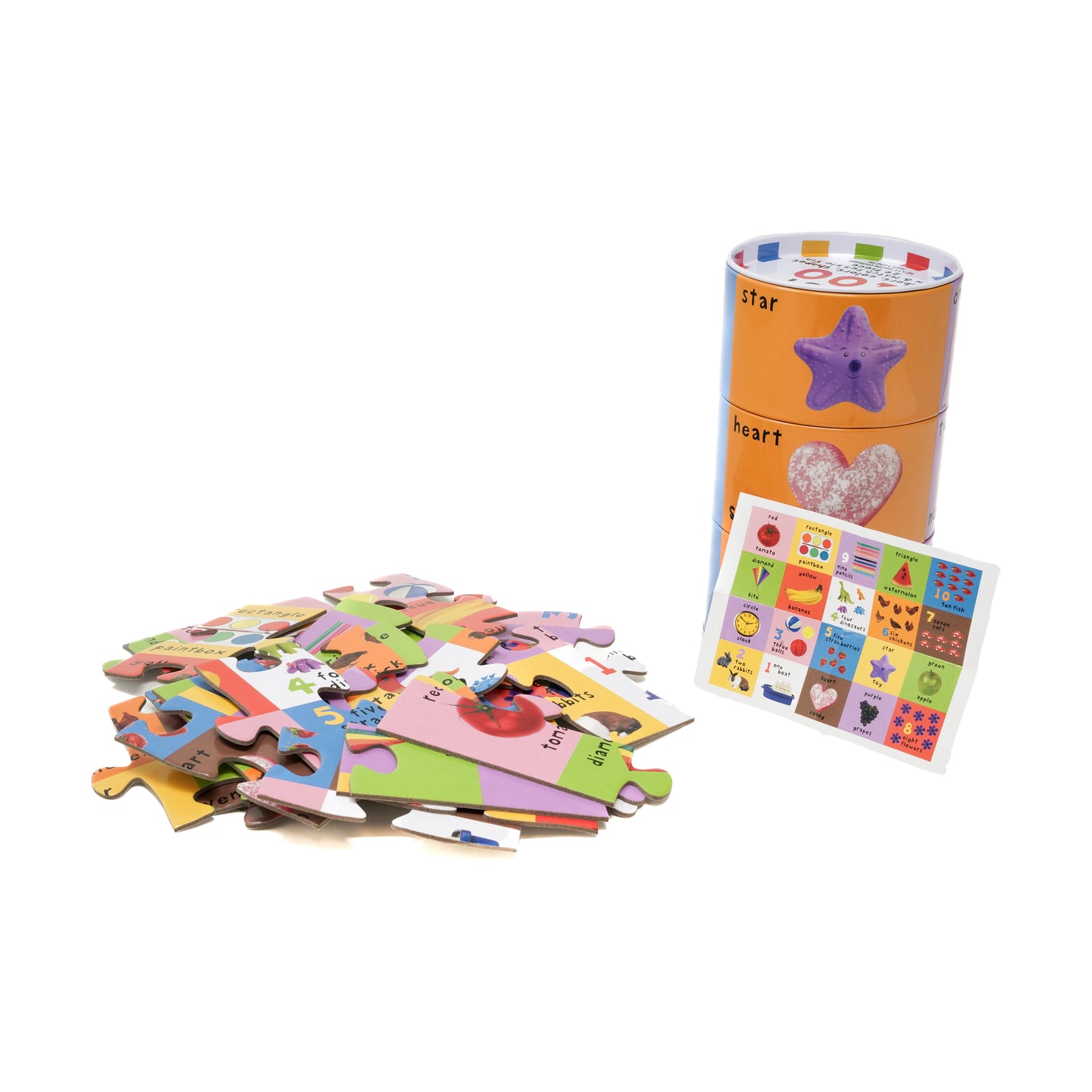 AreYouGame.com First 100 Puzzle Tin - Numbers, Colors, Shapes - 24 Pcs