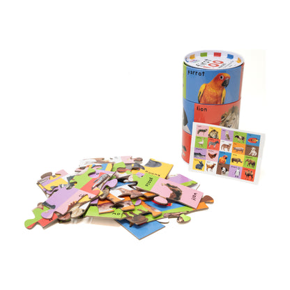 Priddy First 100 Animals 24 Pc Mix & Match Puzzle Tin