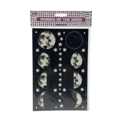 Luminous Moonlight Magic: Glow-in-the-Dark Phases of the Moon Adhesives