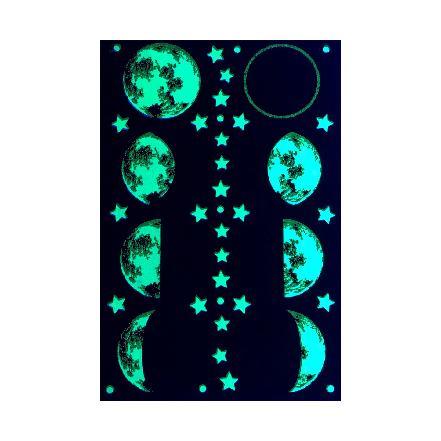 Luminous Moonlight Magic: Glow-in-the-Dark Phases of the Moon Adhesives