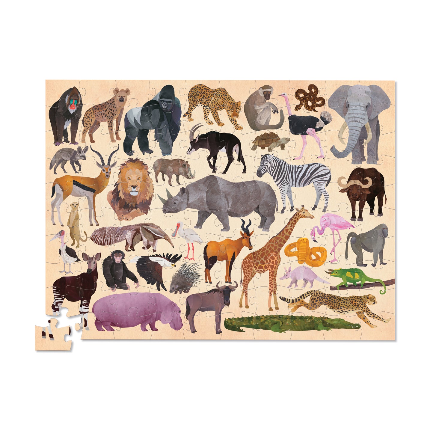 Crocodile Creek Wild Animals Jigsaw Puzzle - 100 pc