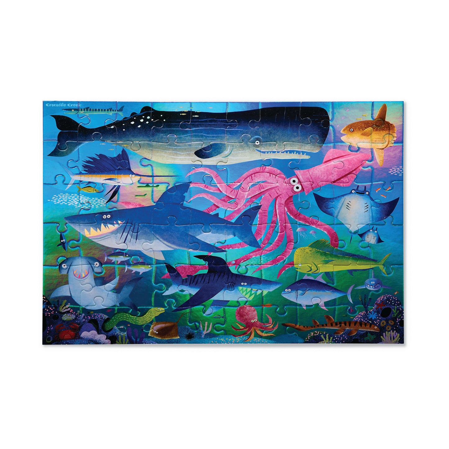 Crocodile Creek Shimmering Sharks Holographic Jigsaw Puzzle - 50 pc