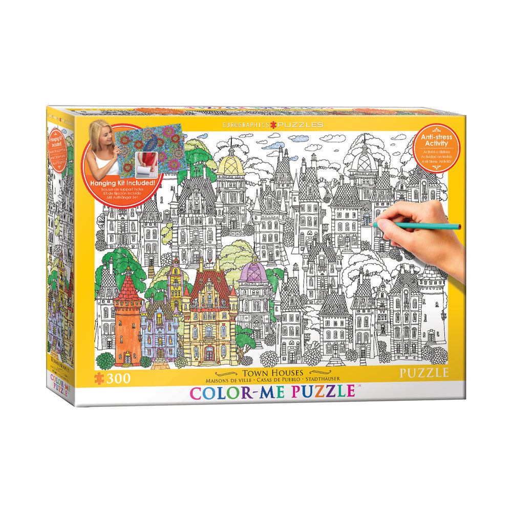 Eurographics Color-Me Town Houses Jigsaw Puzzle - 300 pc