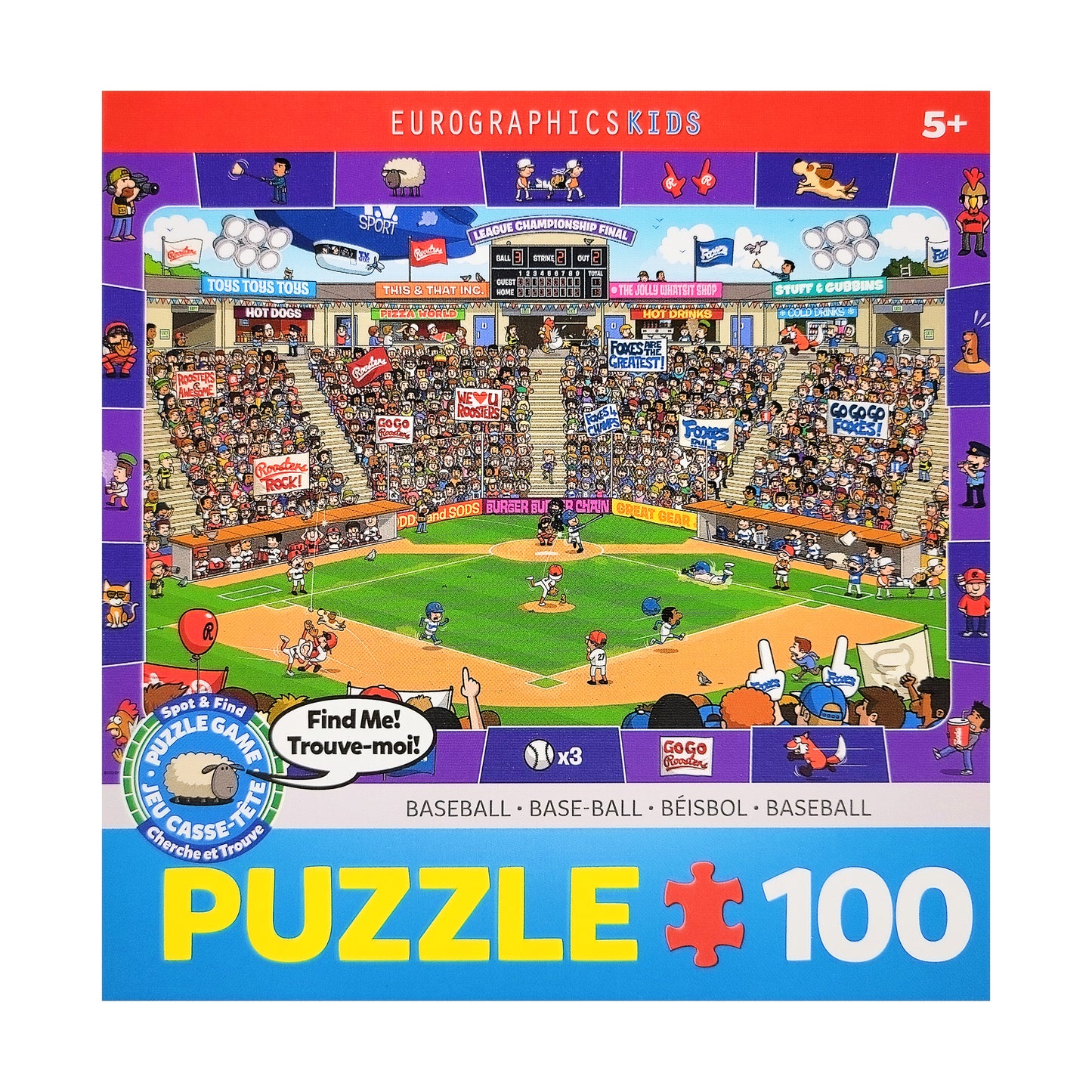 Spot & Find Baseball Themed Puzzle - 100 pc