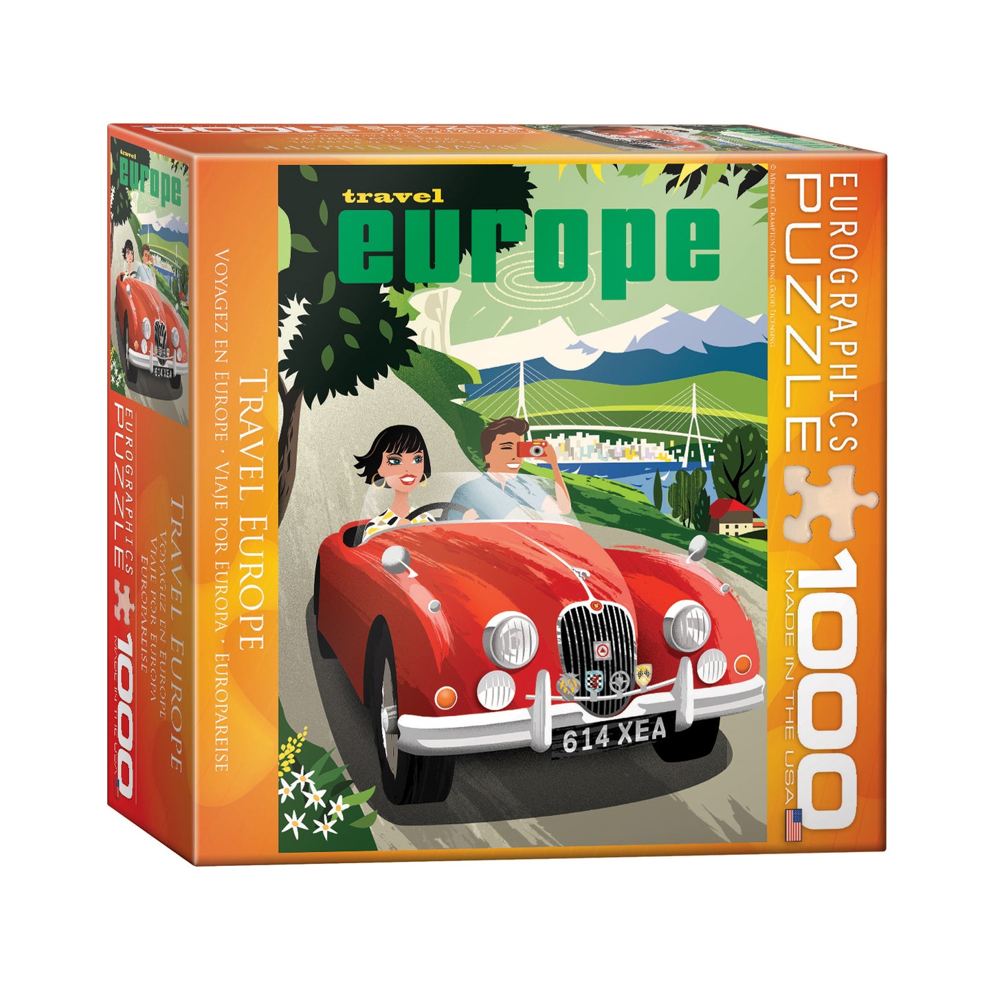 Vintage European Tour Jigsaw Puzzle - 1000 pc