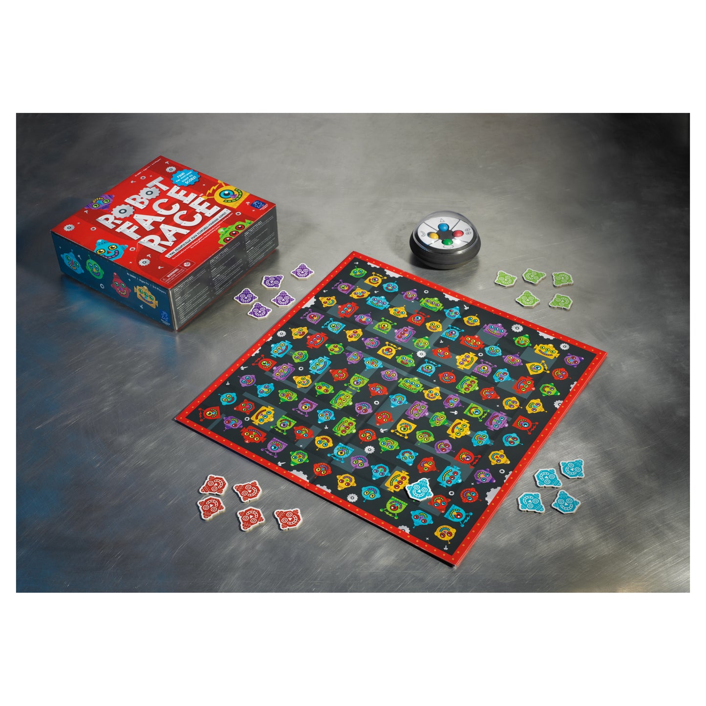 Robot Face Race Game: Color Matching Family Board Game