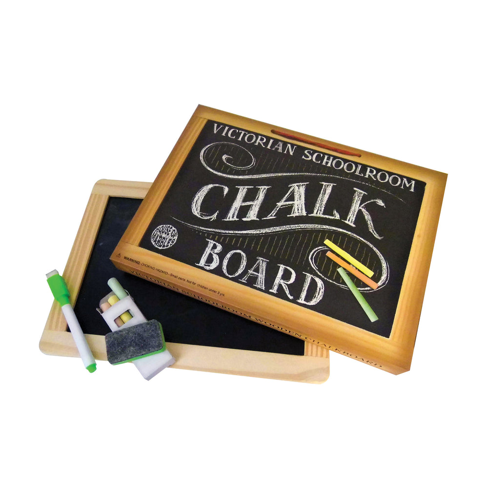 Vintage Victorian Schoolroom Dual-Sided Chalk & White Board - Educational Toy