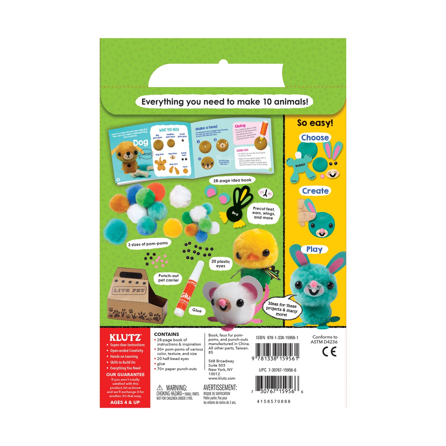 Klutz Jr. My Pom-Pom Pet Shop Craft Kit