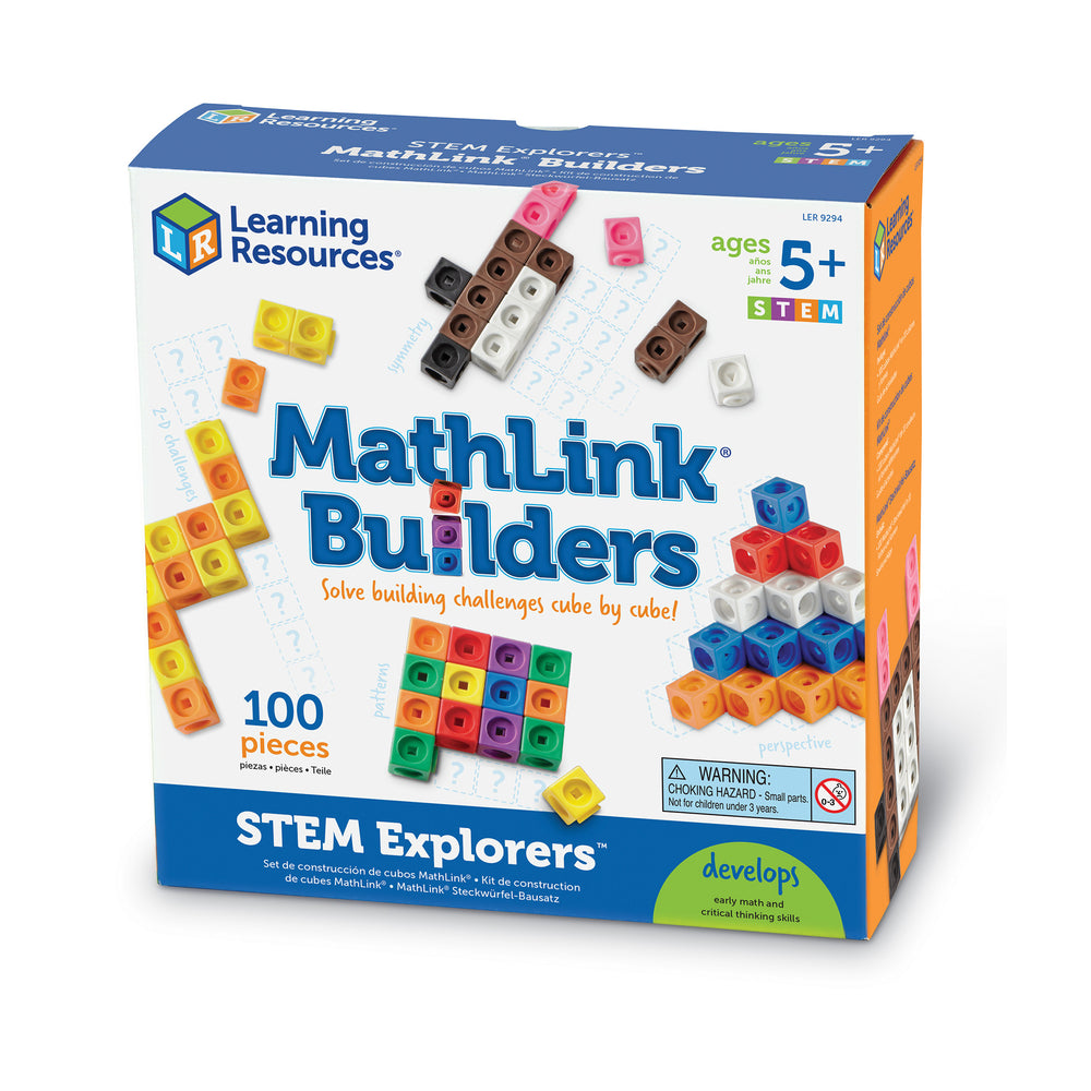 STEM Explorers MathLink Builders - Colorful Construction Cubes