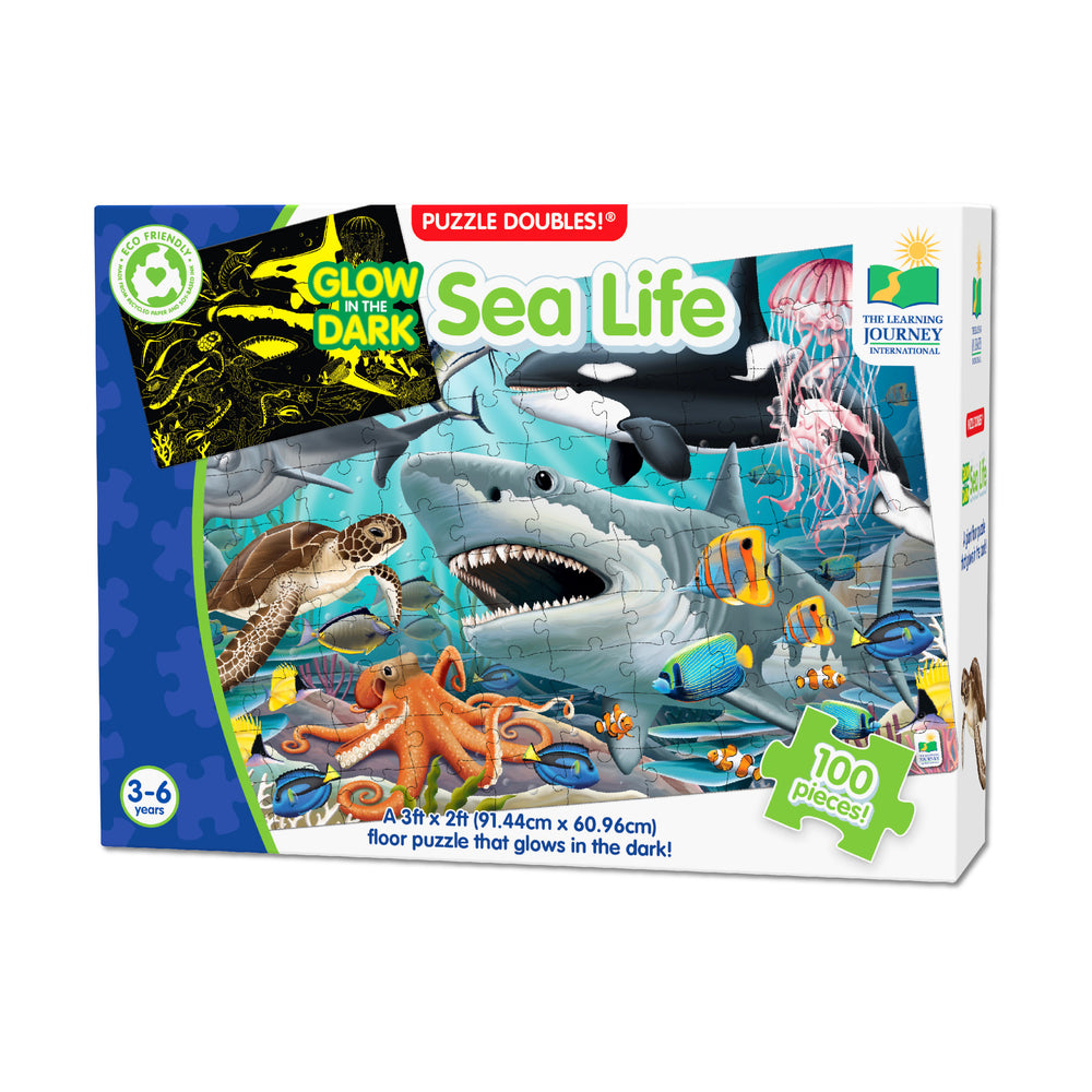 The Learning Journey Glow in the Dark Sea Life Floor Puzzle - 100 pc