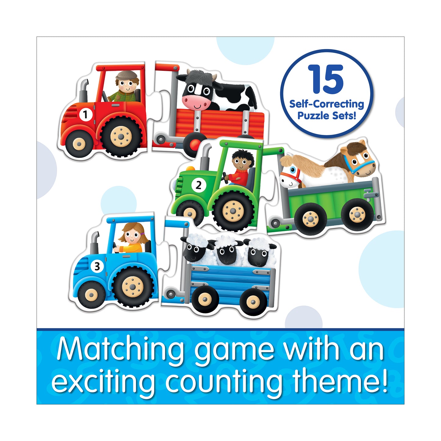 My First Match It! Tractors & Trailers - Colorful Counting Puzzle Set