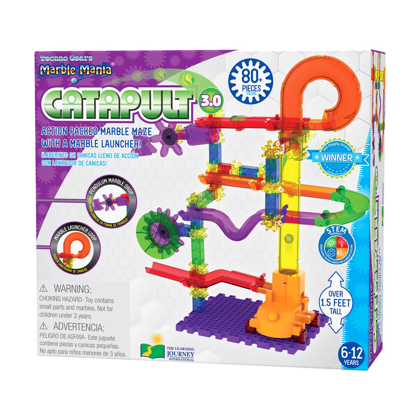 Techno Gears Marble Mania Catapult 3.0 - 80+ Piece Marble Maze Set