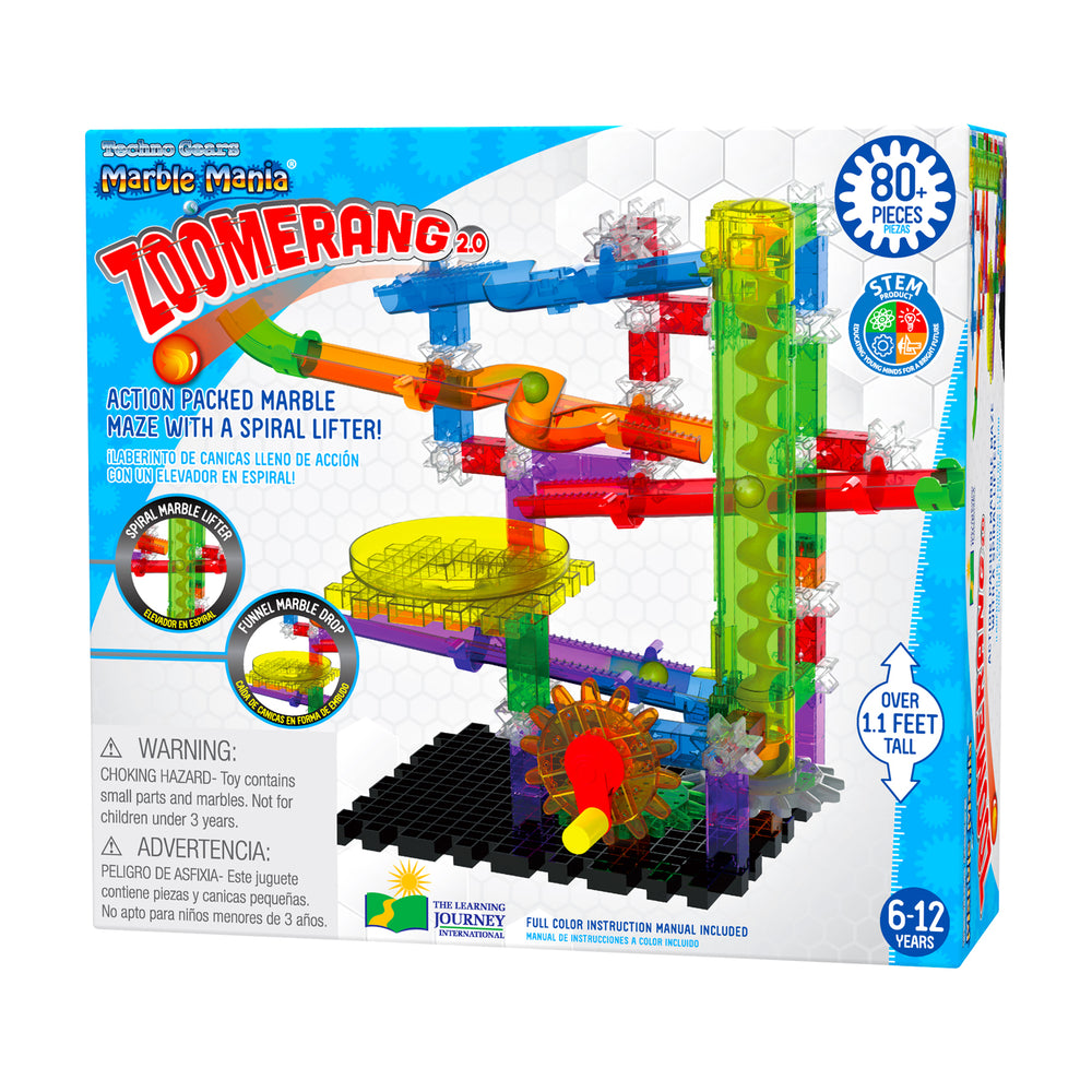 Techno Gears Marble Mania Zoomerang 2.0 Building Set - 80+ Pieces