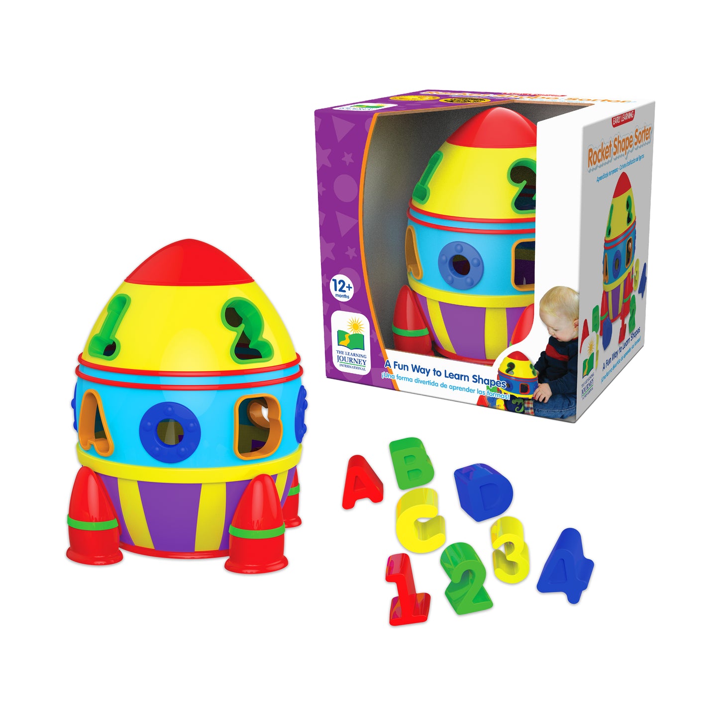 Early Learning Rocket Shape Sorter - Multicolor