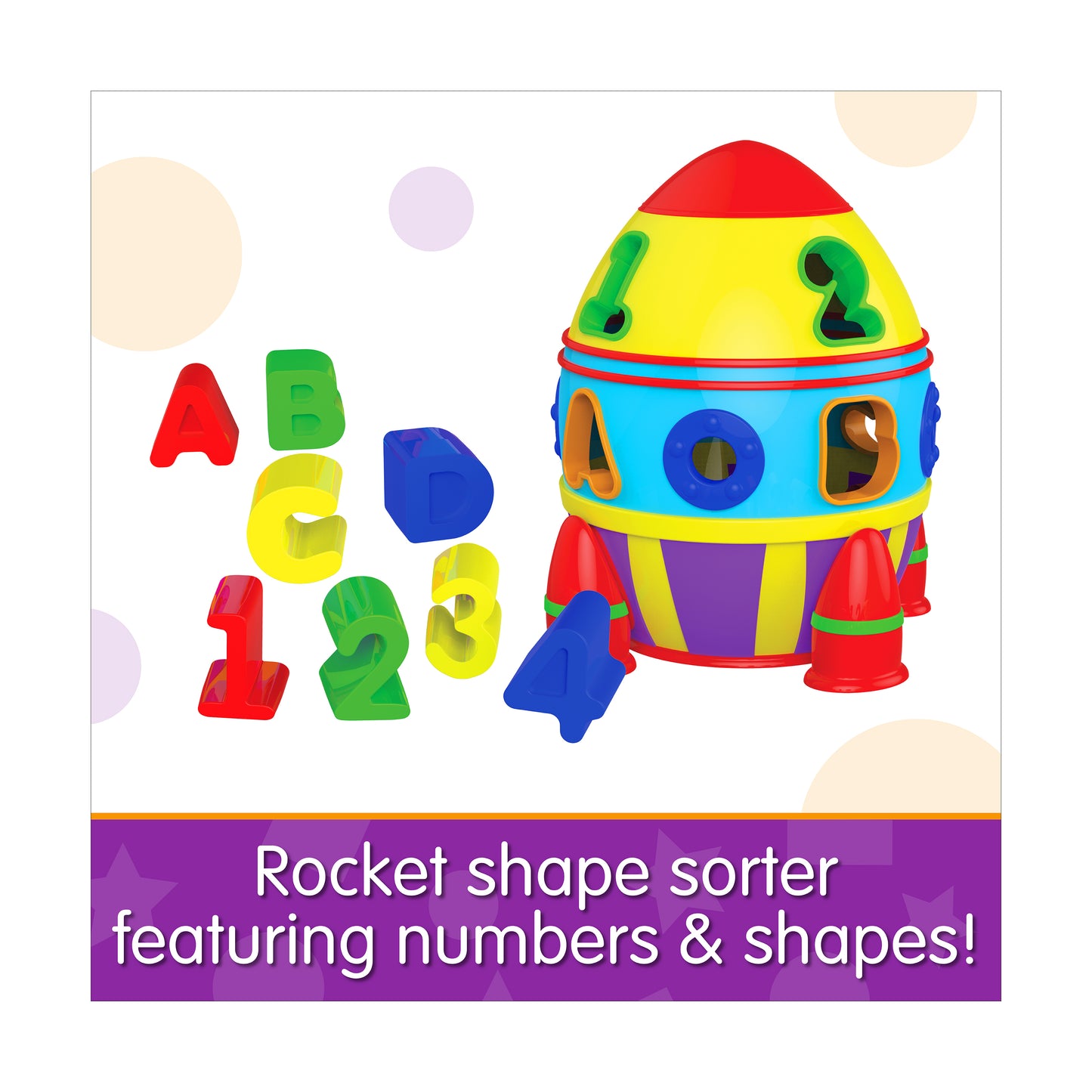 Early Learning Rocket Shape Sorter - Multicolor