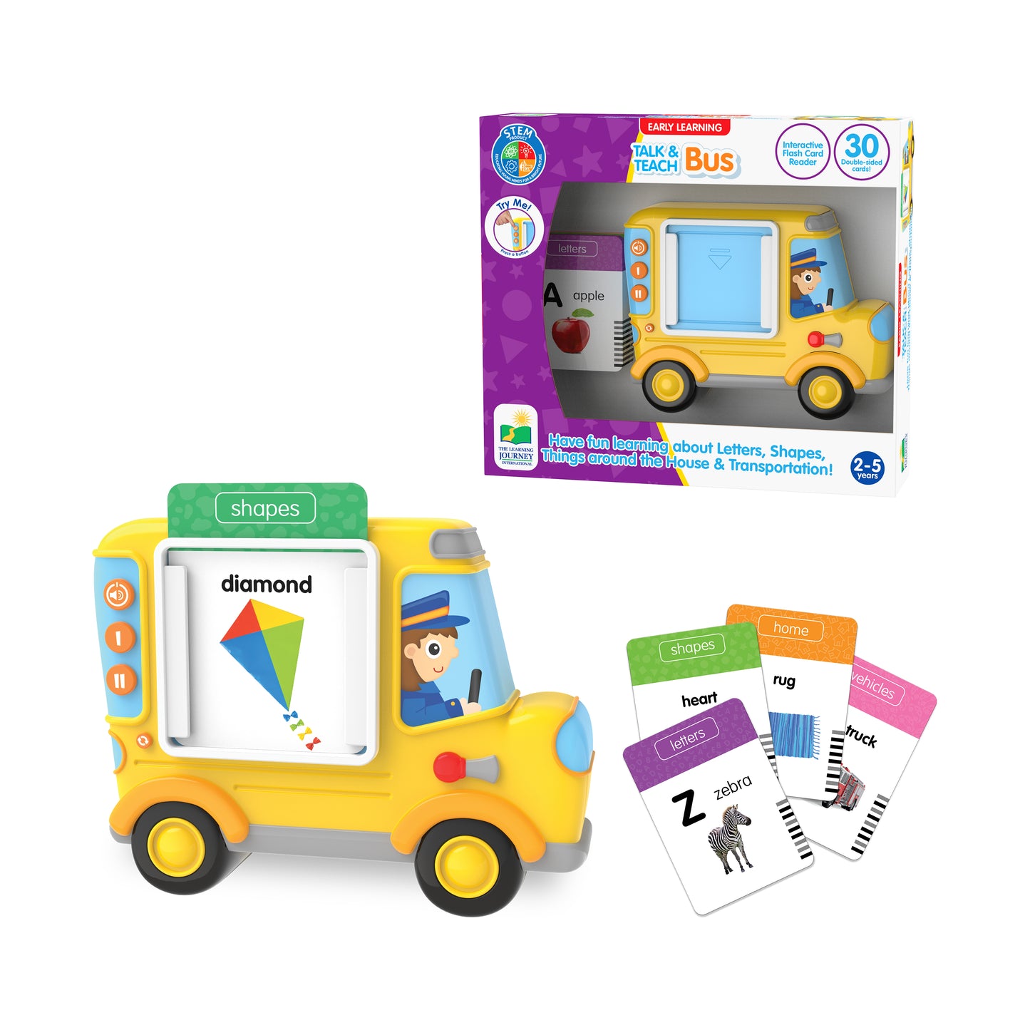 Early Learning Talk & Teach Bus Interactive Flash Card Reader