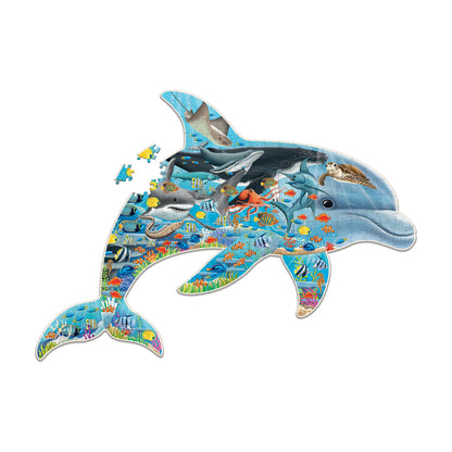 Wildlife World Dolphin-Shaped Sea Life Puzzle - 200 pc