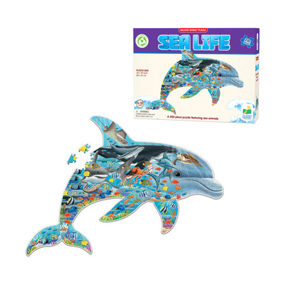 Wildlife World Dolphin-Shaped Sea Life Puzzle - 200 pc