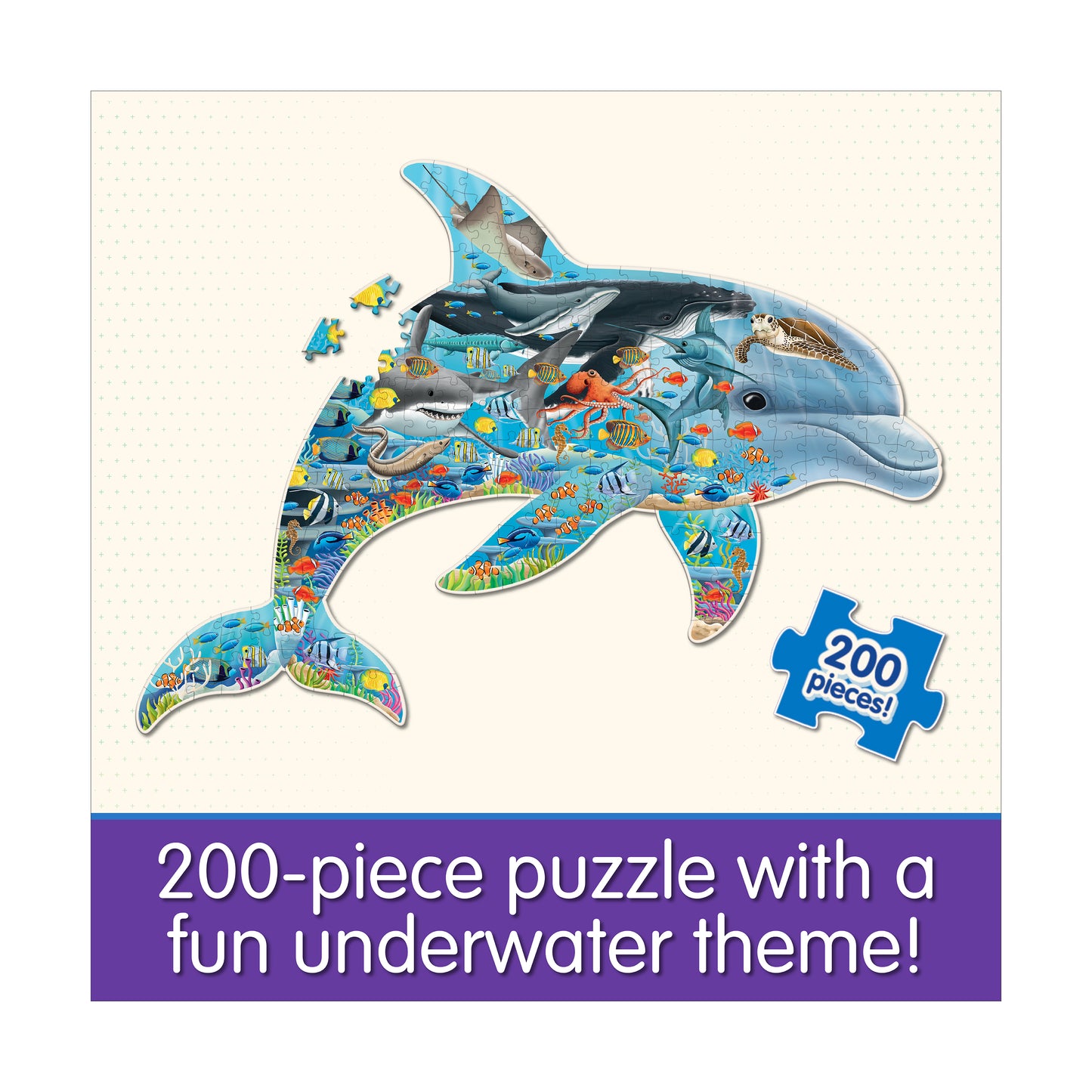 Wildlife World Dolphin-Shaped Sea Life Puzzle - 200 pc