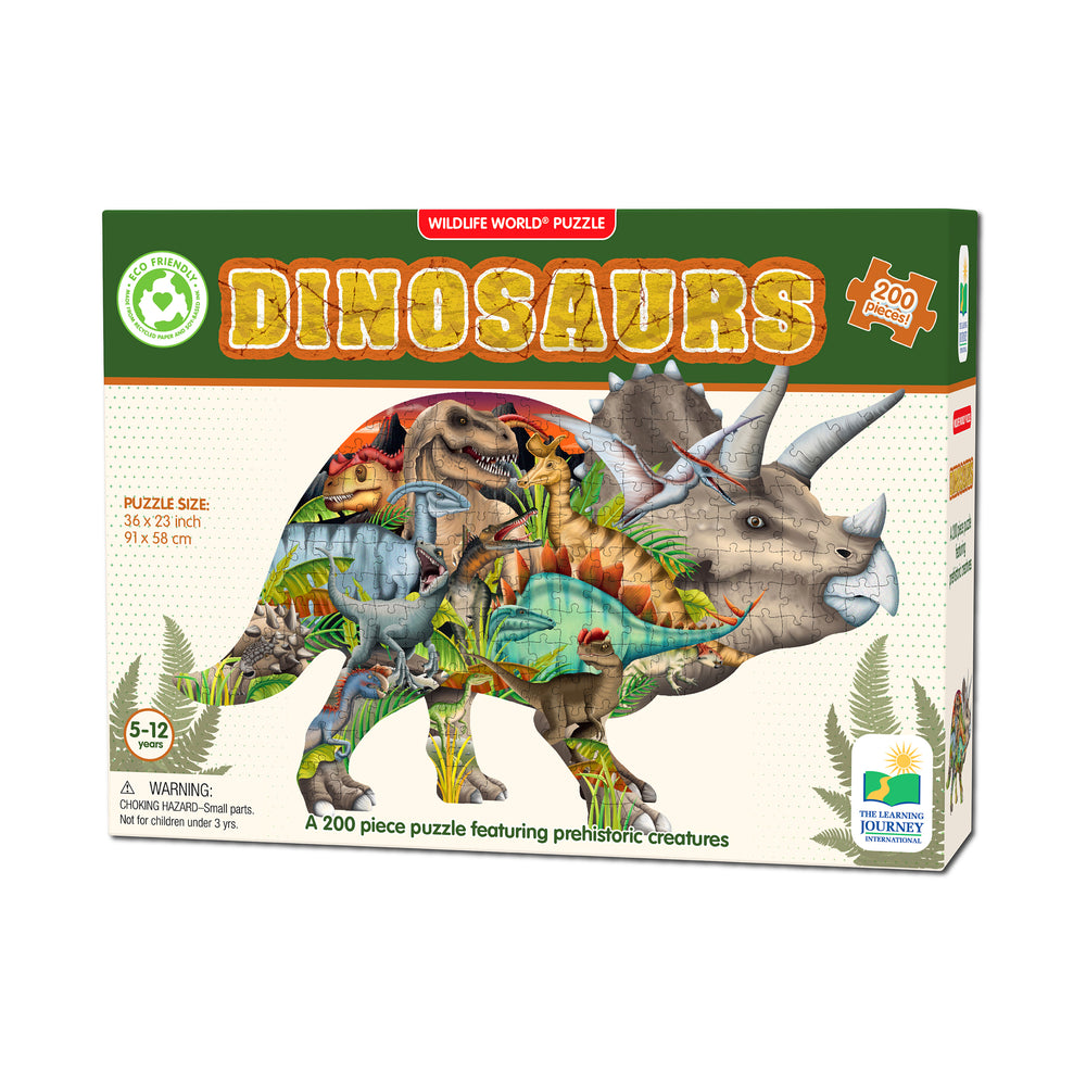 Wildlife World Triceratops-Shaped Dinosaur Puzzle - 200 pcs