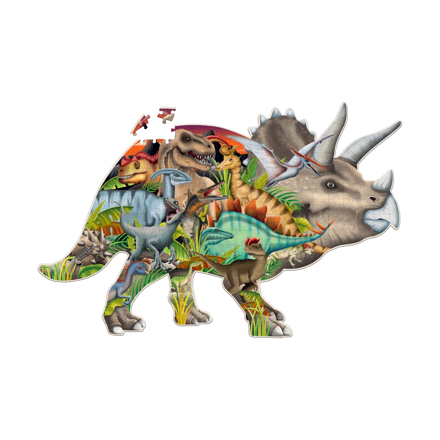 Wildlife World Triceratops-Shaped Dinosaur Puzzle - 200 pcs